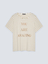 Striped lurex T-shirt with lettering image number 4