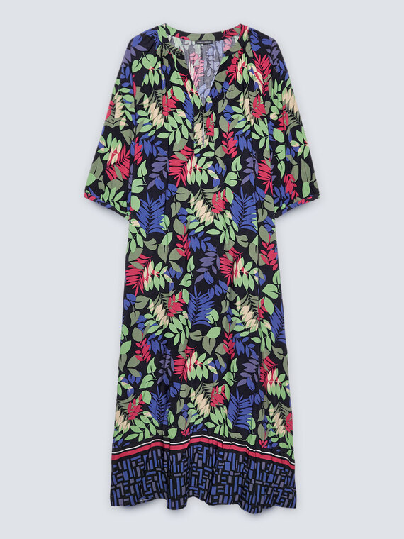 Long printed ECOVERO™ viscose dress