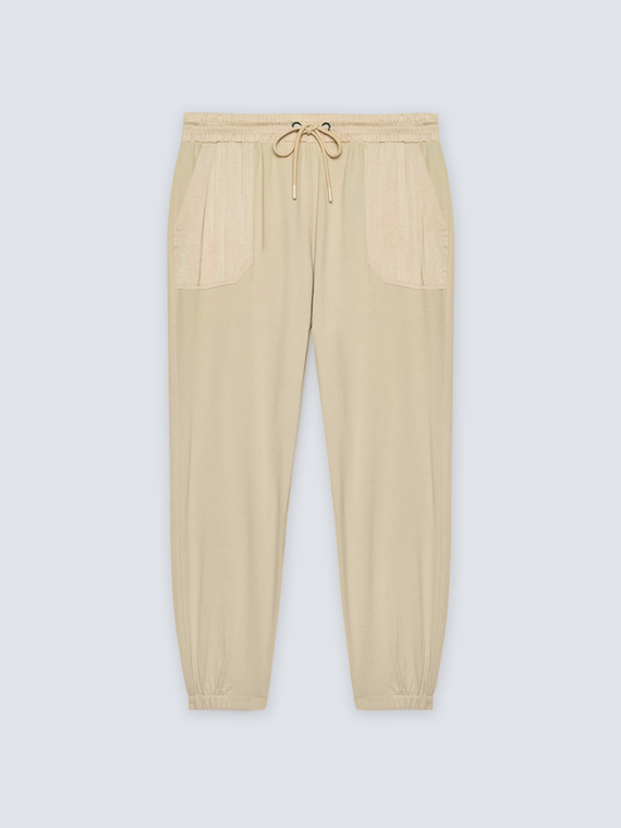 Pantalon jogger en deux tissus