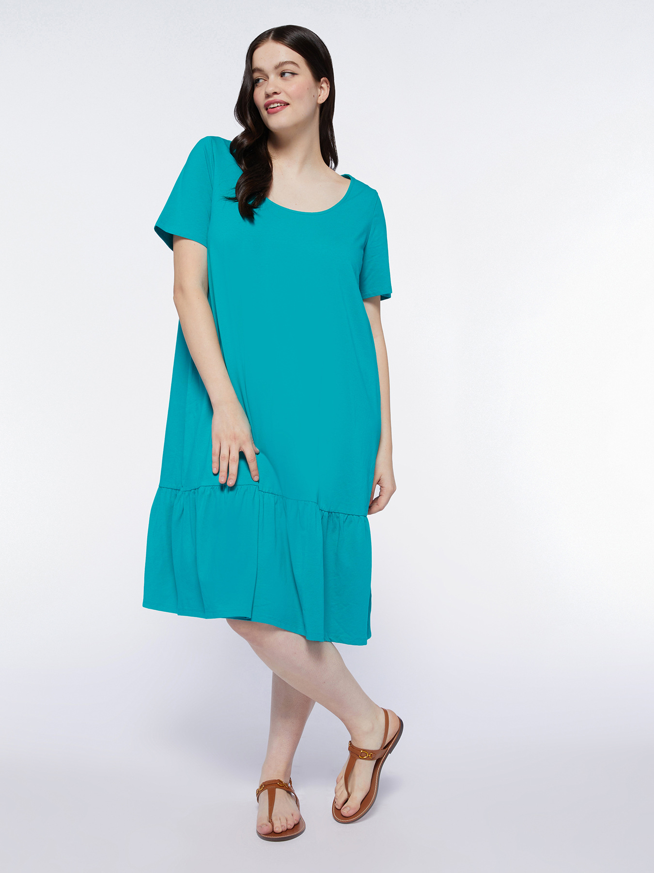 Jersey dress with ruffle image number 0