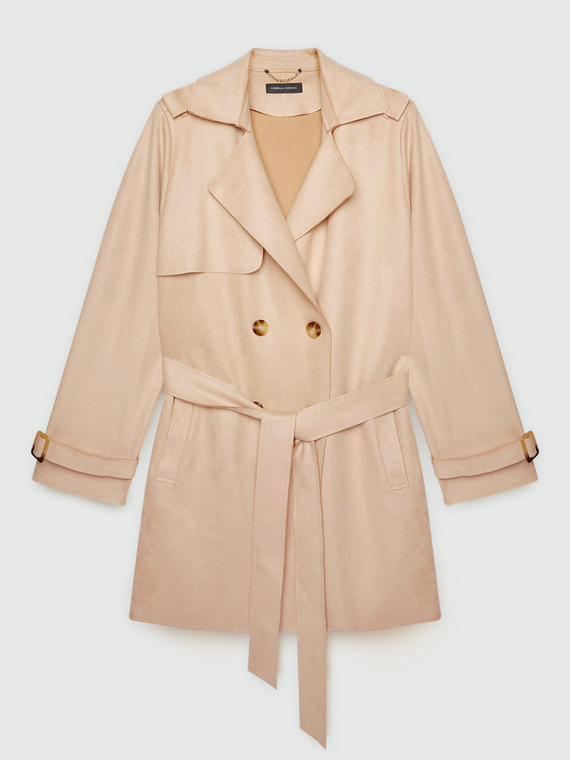 Scuba fabric trench coat