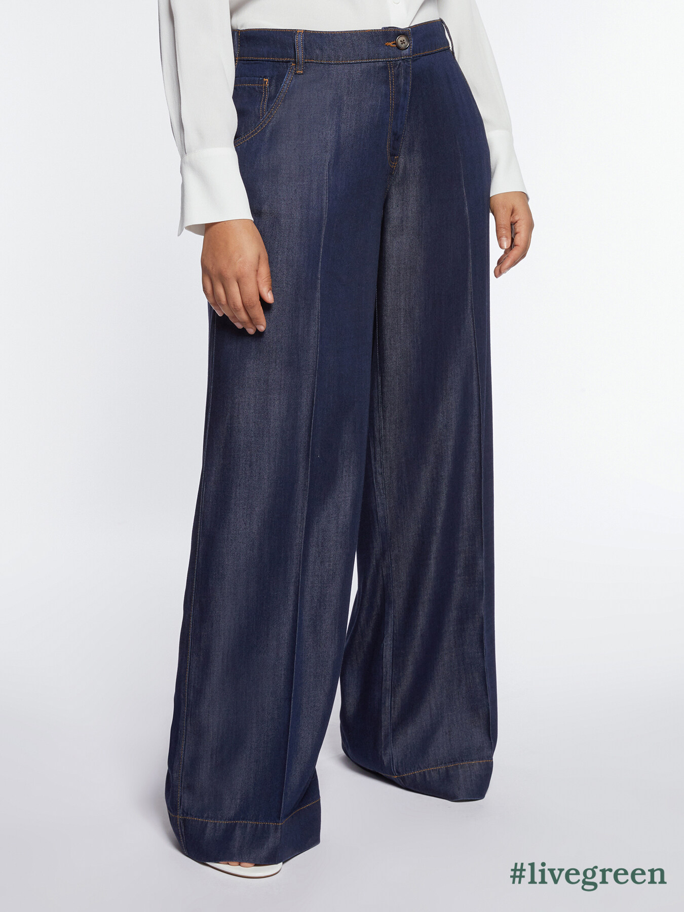 Pantalon large en tencel image number 0