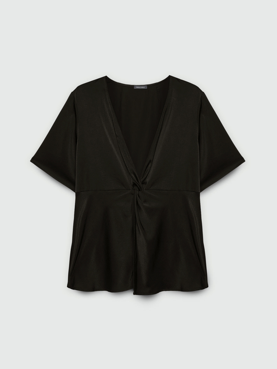 LENZING™ ECOVERO™ viscose blouse with knot