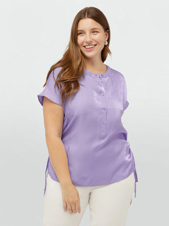 Blouse with side drawstrings