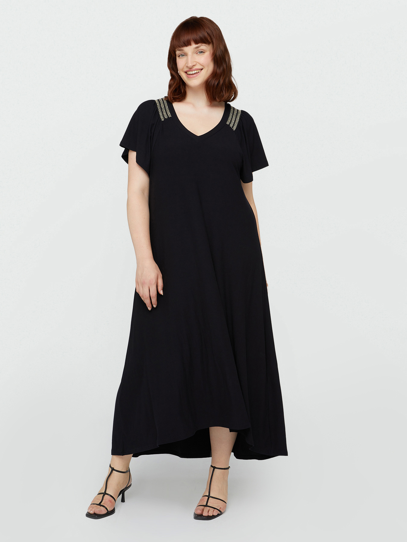 Long crepe jersey dress image number 0