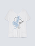 T-Shirt mit aufgestickten Blumen und Gesicht image number 4