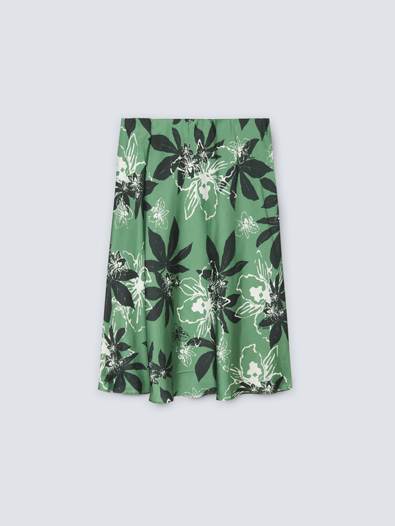 Foliage print skirt