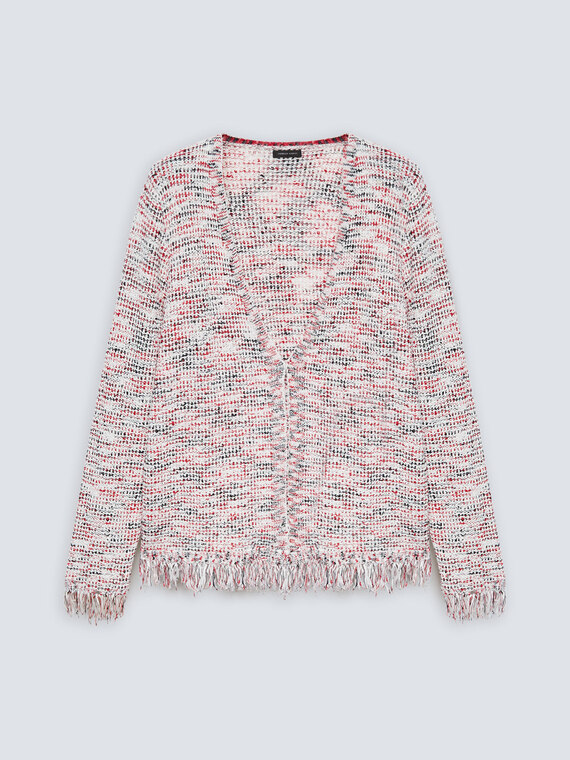 Cardigan multicolore à franges