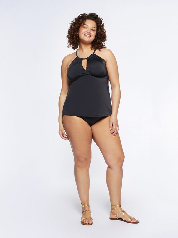 Tankini with drop neckline