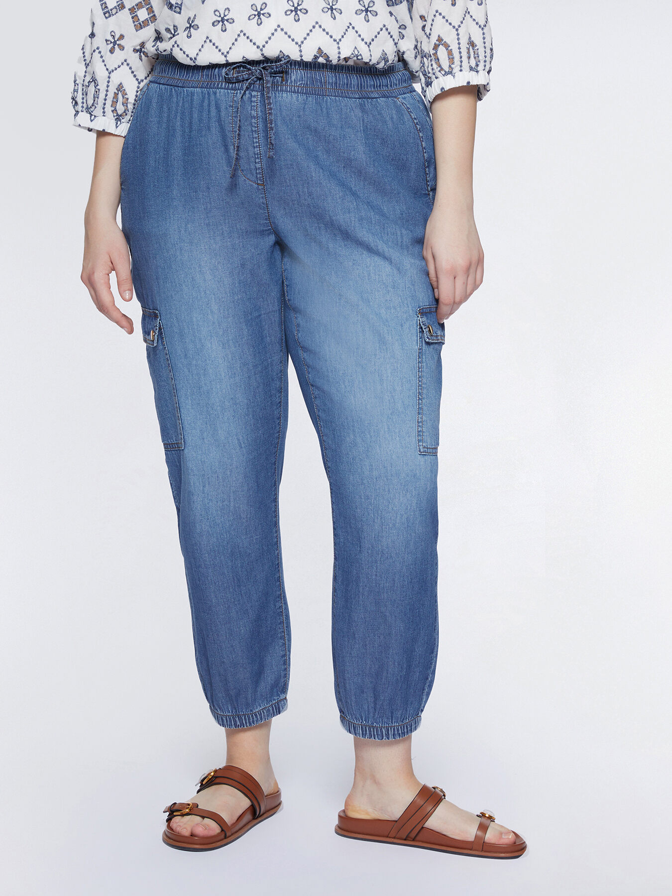 Light denim cargo trousers image number 0