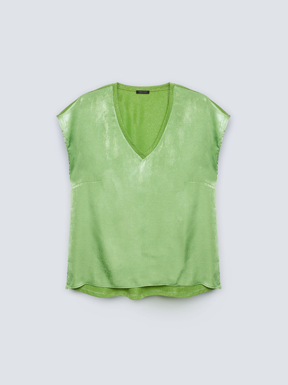 Satin and lurex T-shirt