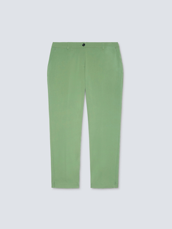 Stretch straight-leg trousers