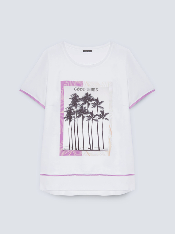 T-shirt con stampa palme