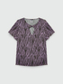 Blusa con estampado animalier con nodo image number 5