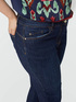 Dark blue kick flare jeans image number 4