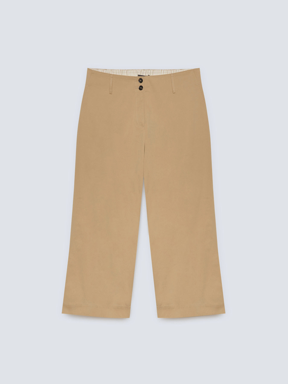 Pantaloni cropped gamba larga