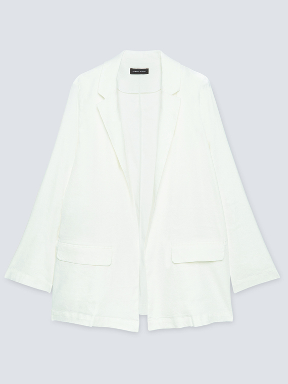 Blazer de lino blanco