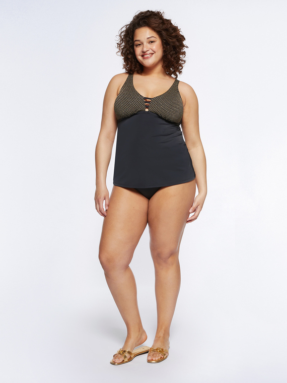 Top tankini con dettaglio lurex