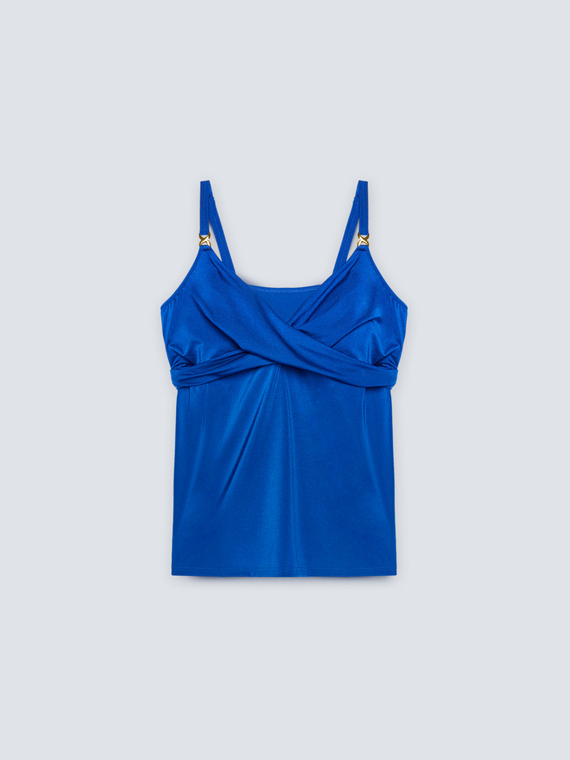 Tankini with crossover neckline