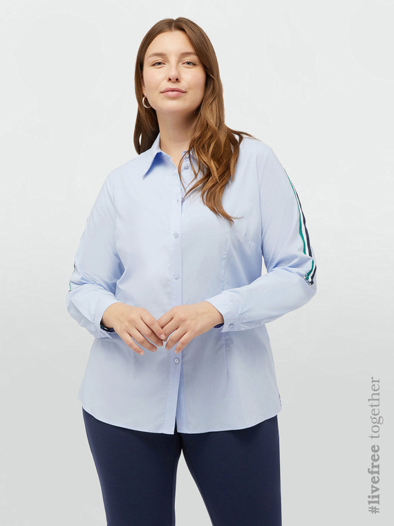 TENCEL™ shirt with striped ribbon