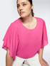 Blusa amplia de color liso image number 3