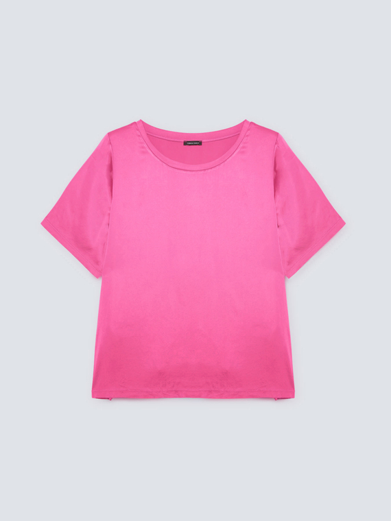 Blusa in raso fucsia