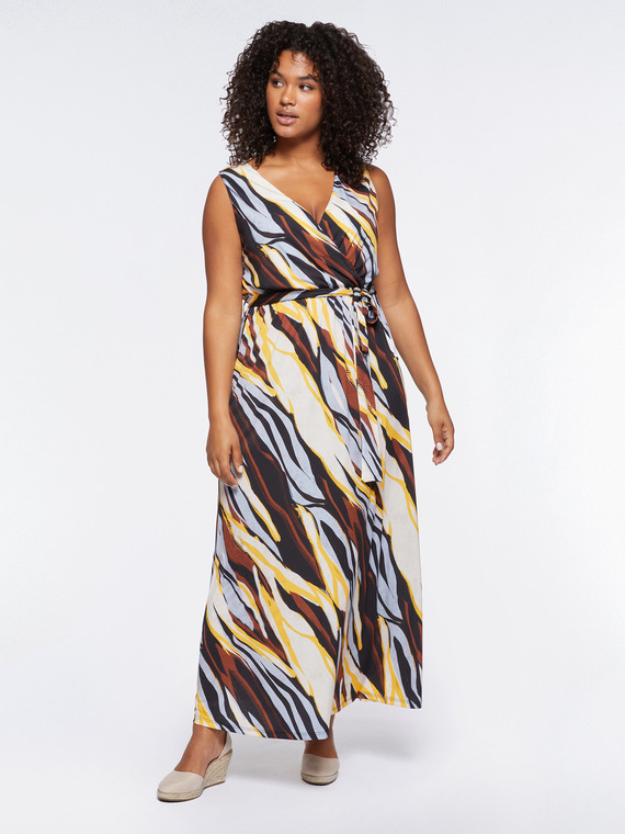 Robe longue à imprimé zébré