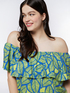 Long of-shoulder dress with foliage print image number 3