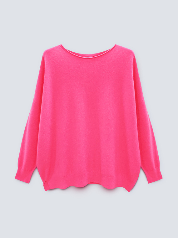 Long-sleeved fuchsia sweater