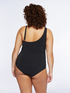 One-piece swimsuit with metal loops image number 1