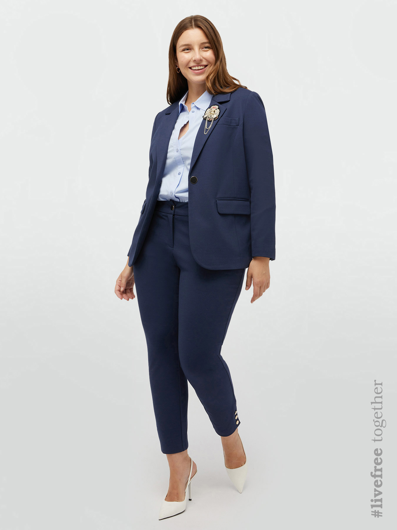 LENZING™ ECOVERO™ viscose slim trousers image number 0