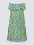 Long of-shoulder dress with foliage print image number 4