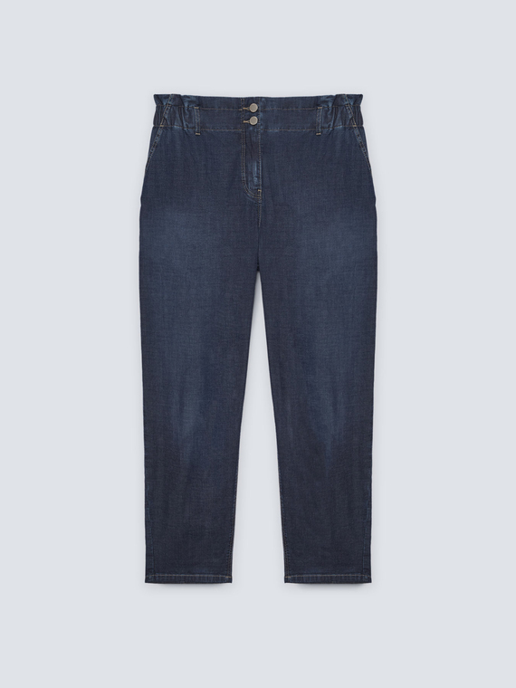 Dunkelblaue Balloon-Jeans