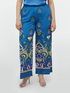 Printed satin trousers image number 2