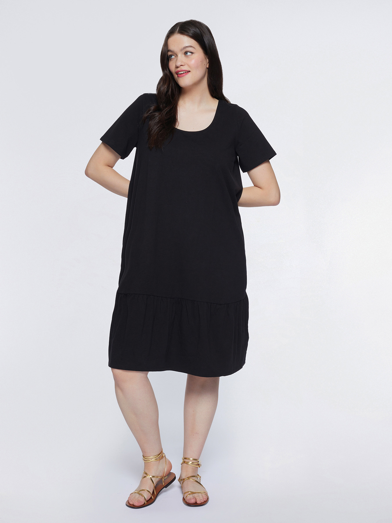 Jersey dress with ruffle image number 0