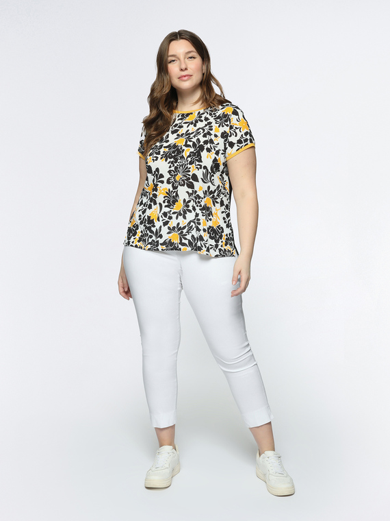 Blusa con stampa a fiori