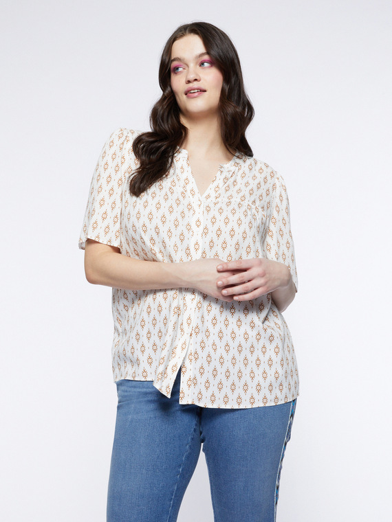 Shirt with ethnic print