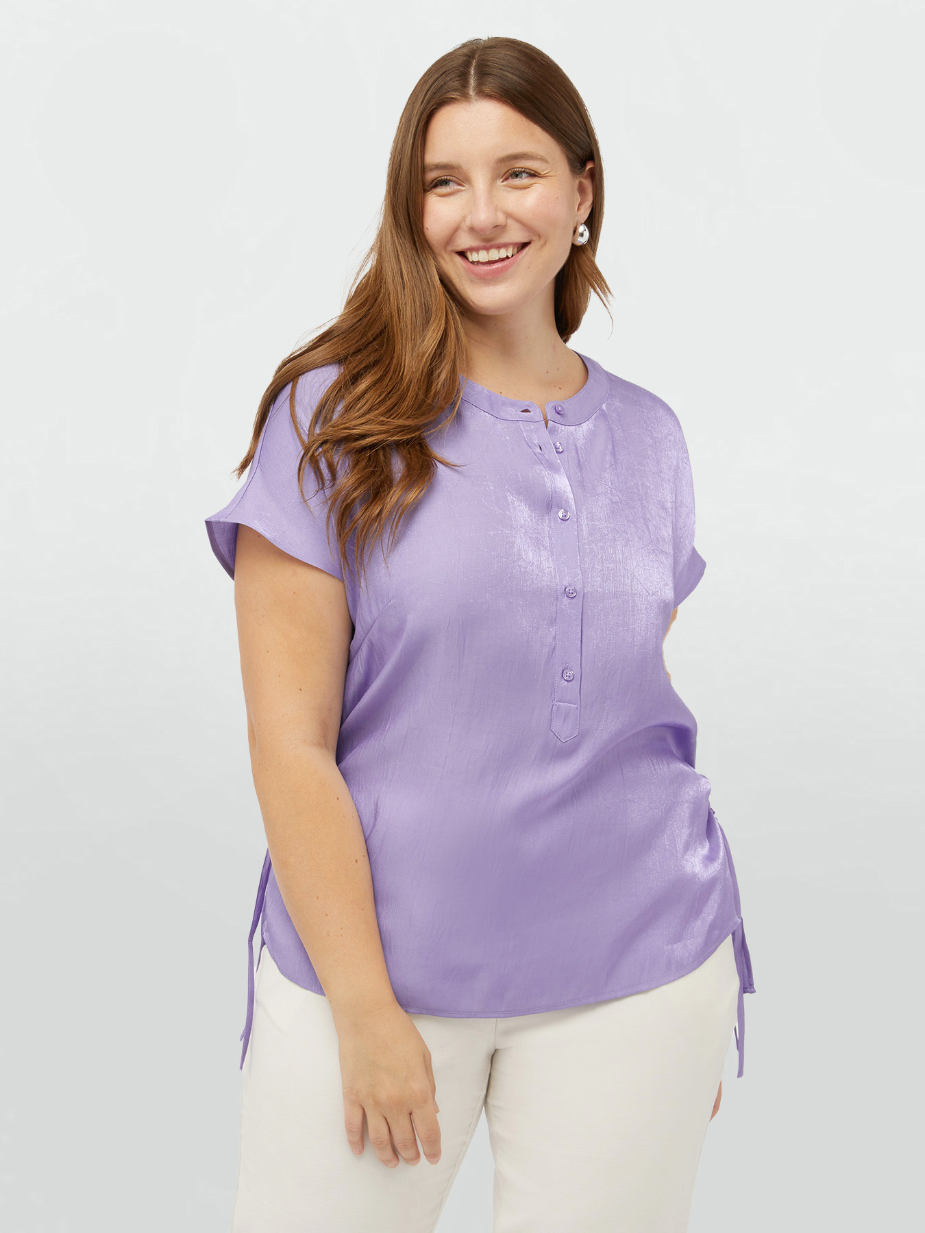 Blouse with side drawstrings image number 0