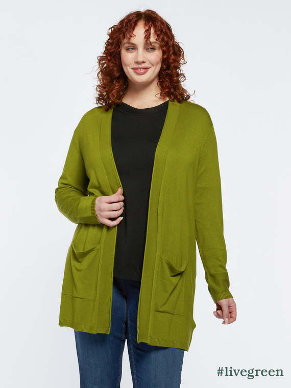 Cardigan long ouvert sur le devant