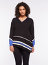 Asymmetrischer Pullover mit Streifen image number 0