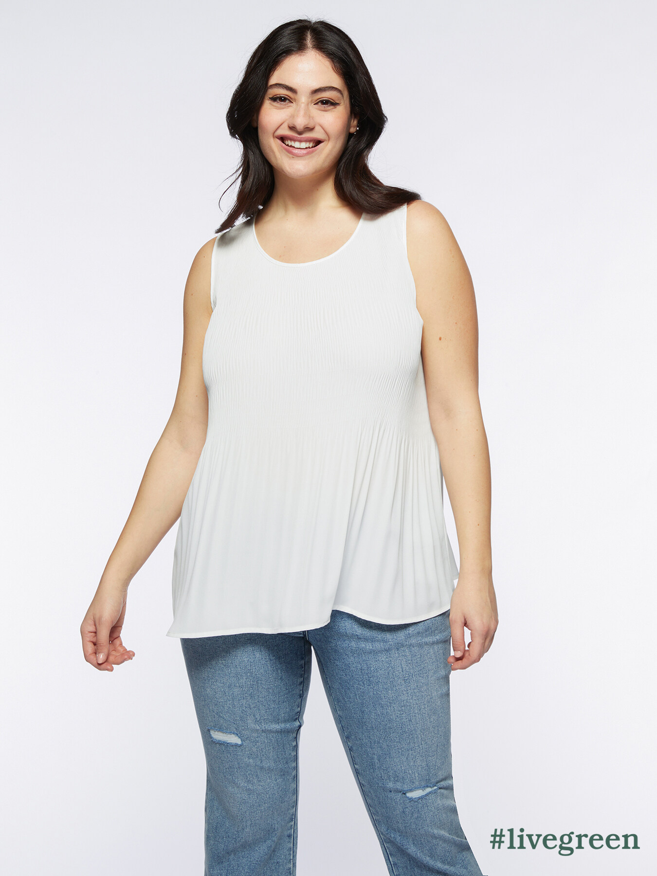 Top with pleated lower part image number 0