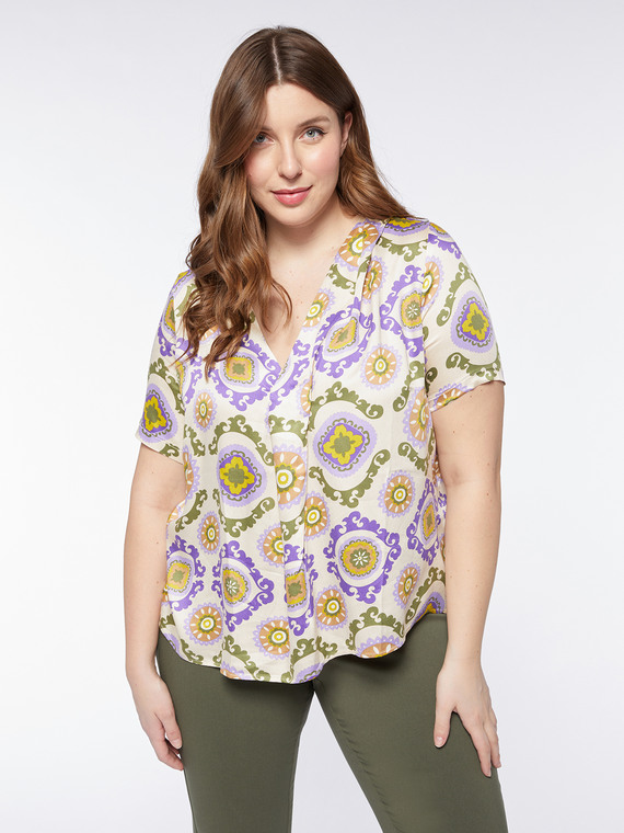 Bluse mit Schal-Print