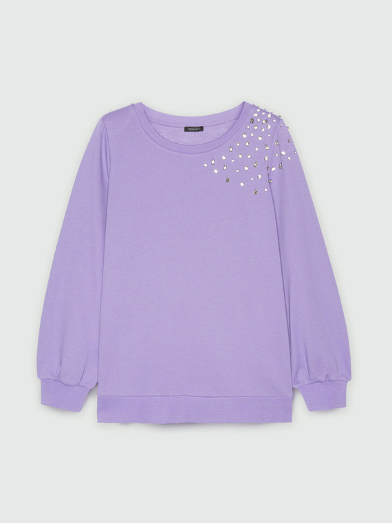 Sweat-shirt avec broderies brillantes