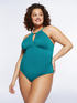 One-piece swimsuit with drop neckline image number 2