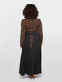 Long pleated animal print dress image number 4