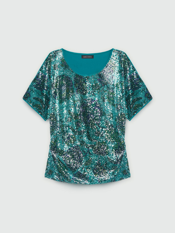 T-shirt with full sequin embroidery