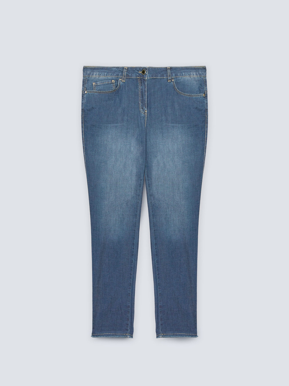 Skinny-Jeans aus leichtem Denim