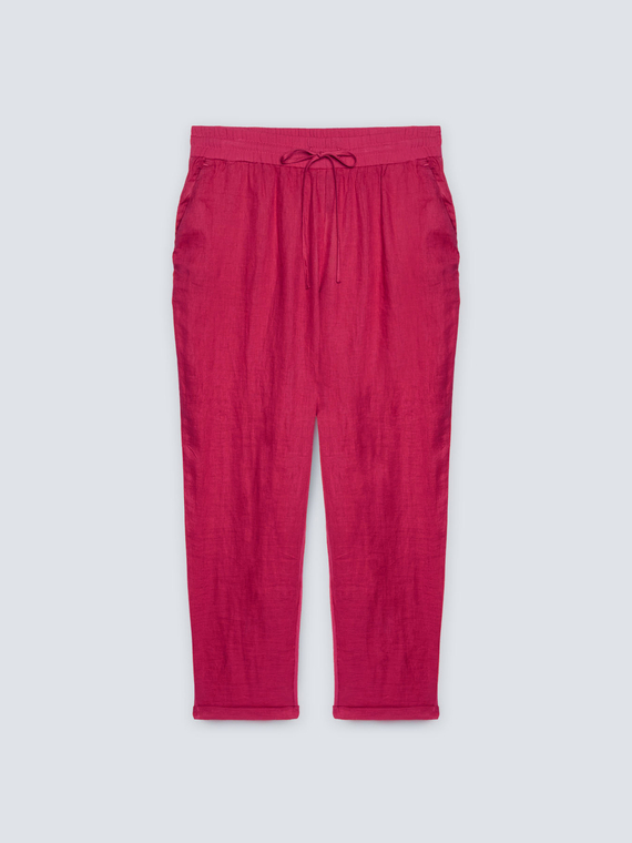 Linen drawstring trousers