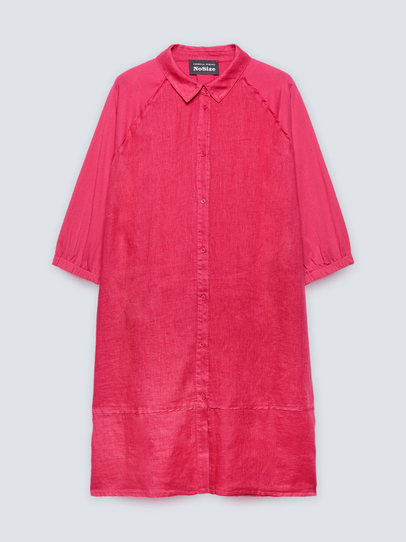 Linen and cotton chemisier dress