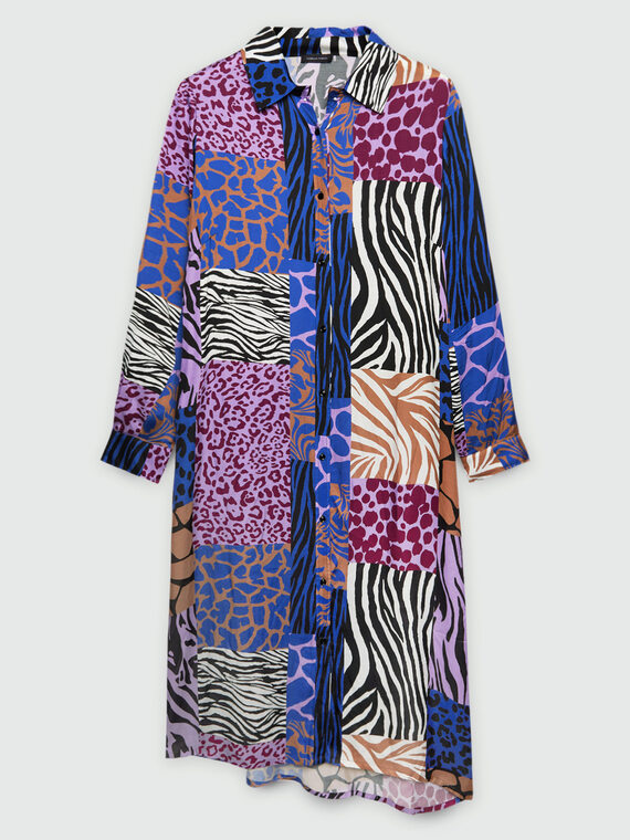 Robe chemisier à motif animalier